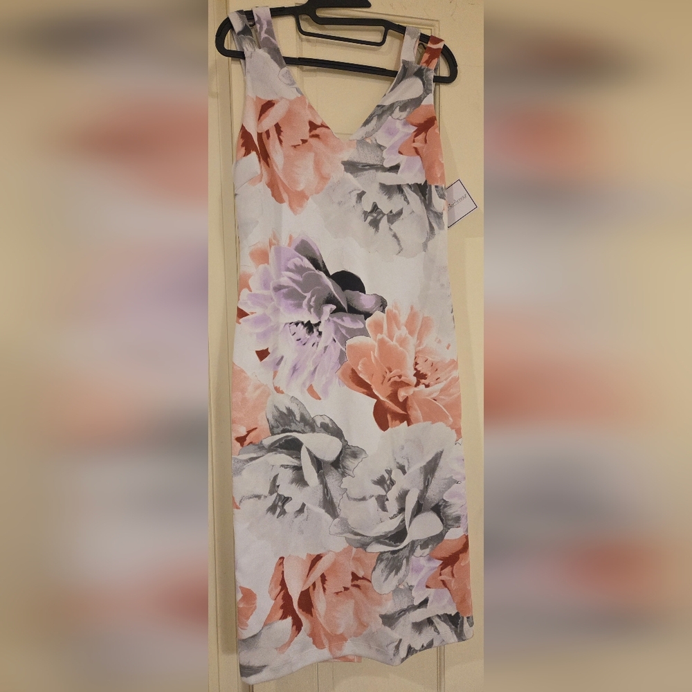 Gorgeous Floral Sz 10 Double Strap Midi Dress